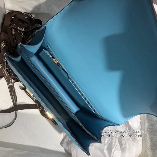 Hermes空姐包 愛馬仕Constance方胖子半手工 Epsom掌紋小牛進口皮 Hermes單肩斜挎包  tdh2109